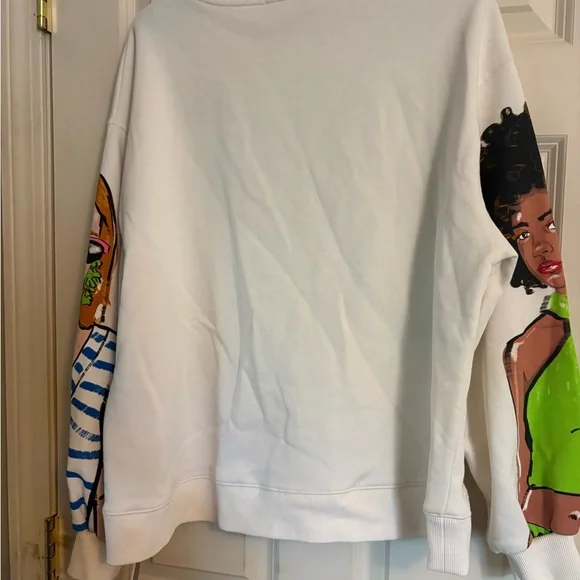 Zara White Sweatshirt with Colorful Graphic Design - Picture 4 of 5